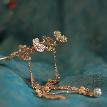 【浮世簪釵錄】國風漢服配飾祥云如意金珠步搖發簪