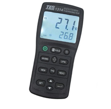 泰菱電子◆K.J.E.T.R.S.N.熱電偶溫度計 溫度錶 雙組多功能數字溫度計TES-1314 泰仕