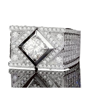 隔日到貨 伯爵 1克拉 D 3EX VVS1 莫桑鑽 戒指 八心八箭 固定式戒圍 美國戒圍A371