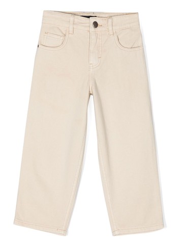 Molo - straight-leg wide-leg jeans - kids - Cotton/Organic Cotton - 152 - Neutrals