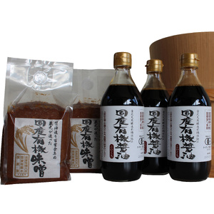 国産有機醤油（濃口500ml×3本）と国産有機味噌（900g×2個）詰合わせ[1011]