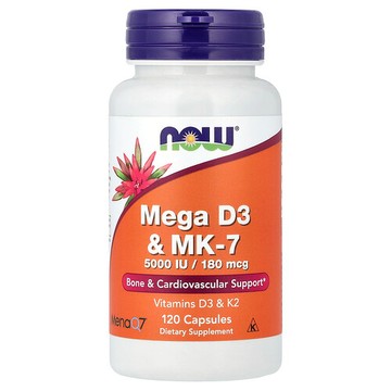 NOW Foods, Mega D3 和 MK-7，120 粒膠囊