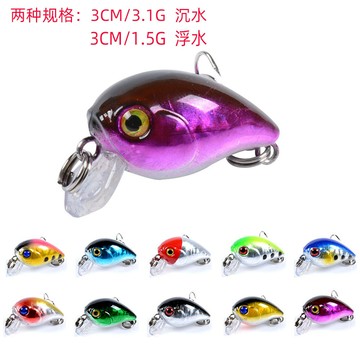 【TTFF】路亞假餌沉水浮水套裝迷你小搖滾鐳射（3.1G沉水）/（1.5g）浮水仿生魚餌塑膠硬餌漁具現貨批發