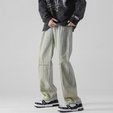 美式復古牛仔褲男春秋新男士修身休閑長褲歐美高街vibe褲直筒褲子