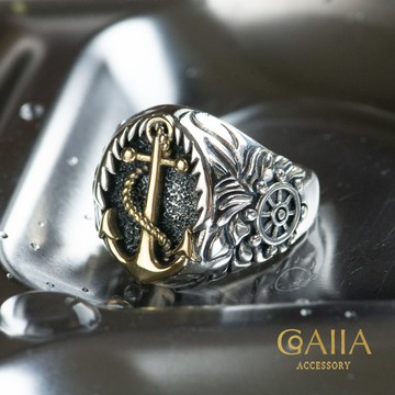 S925。Anchor 船錨 銀戒 | LU