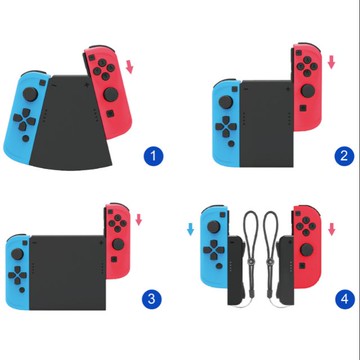 免運開發票》五合一超值 switch副廠手把套 ns joycon腕帶掛繩 jc支架 防摔吊繩 滑軌按鍵套 中架 連接器