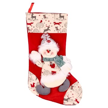 紅底印花聖誕襪-雪人  54 x 28 x 23cm  1個