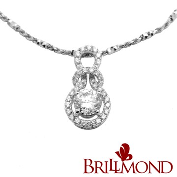 【BRILLMOND】 GIA 天然鑽石 1克拉 PT950鉑金台 深情相擁鑽墜(H/I1)