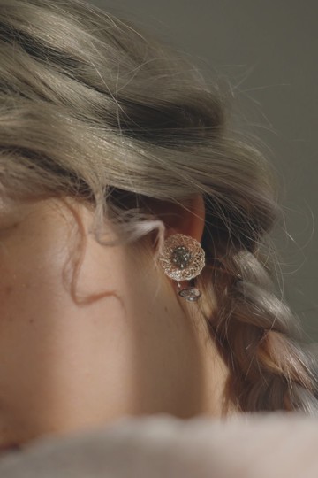 能量雪花耳環 樹脂 925銀針 雪花 日系 礦石 能量石 婚禮飾品