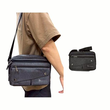 ~雪黛屋~elanpolo 肩背包小容量二主袋+外袋共七層防水尼龍布EW6903