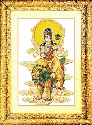 普賢菩薩精準印花十字繡新款線繡華嚴三圣遍吉佛像滿磚鉆石畫