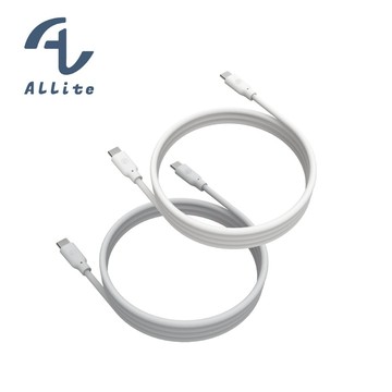 Allite 1.5 M 液態矽膠充電線｜USB-C to USB-C - 經典白