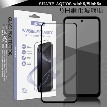 VXTRA 全膠貼合 夏普 SHARP AQUOS wish5/Wish5s 滿版疏水疏油9H鋼化頂級玻璃貼 保護貼(黑)
