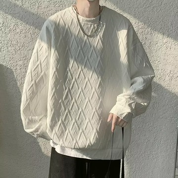 大學t 衛衣 上衣 長t 潮t 紋理衛衣 休閒衛衣 男生長袖T恤 圓領衛衣 簡約 百搭 大尺碼 M-8XL『癮品流行』