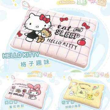 小禮堂 Sanrio 三麗鷗 天絲水洗兒童枕頭 Kitty 美樂蒂 布丁狗