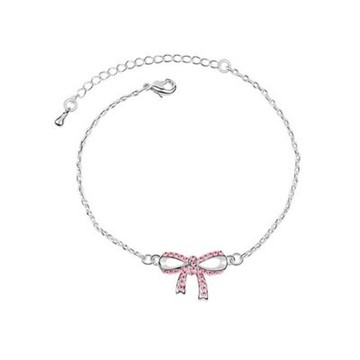 925純銀手鍊 水晶手環-復古時尚簡約蝴蝶結生日情人節禮物女飾品4色73jr60【獨家進口】【米蘭精品】