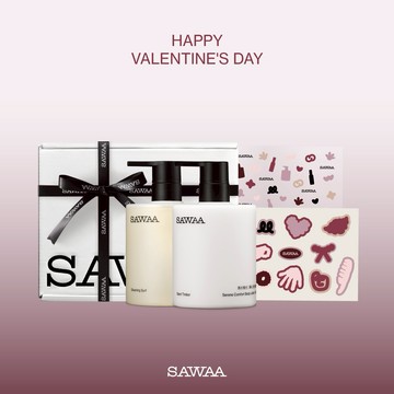 ［快速出貨］【SAWAA】情人節禮物❤️微光洗沐禮盒(沐浴露+靜心安恬身體乳+品牌造型防水貼紙)