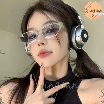 🌼X-I SHOP🌼台灣現貨🇹🇼 Y2K金屬千禧年未來科技感歐美墨鏡 貓眼高級感 太陽眼鏡 抗UV 時髦墨鏡 2526