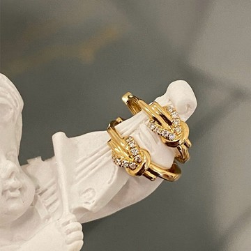 Sweet Air Y0115 打結緞帶純銀耳環 通體純銀 S925純銀鍍18K金 繩結造型耳環