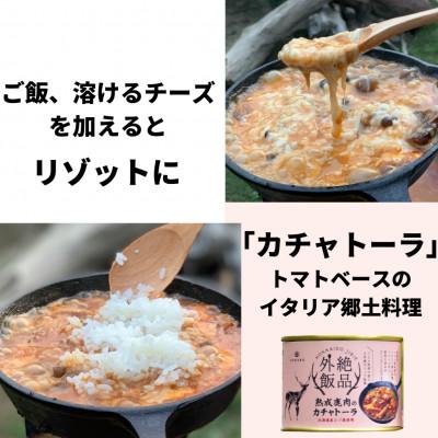 ふるさと納税 北見市 熟成エゾ鹿肉のキャンプ飯缶詰 絶品外飯「バクテー・カチャトーラ」2缶セット