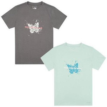 The North Face 北面 短袖上衣 女裝 棉質 灰/綠 NF0A8GX70UZ/NF0A8GX7G70