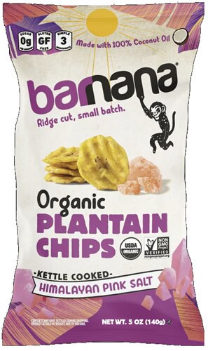 Barnana Organic Ridged Plantain Chips Himalayan Pink Sea Salt 5 oz