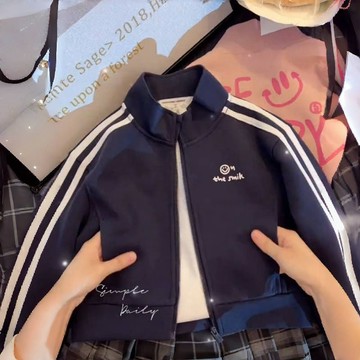 臺灣-出貨🔥【秋冬款熱銷】上衣女孩秋裝開衫女童外套秋冬新款洋氣潮流兒童休閒棒球 2N9E