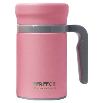 PERFECT 理想 品味316全鋼辦公杯 櫻花粉  480ml  1個