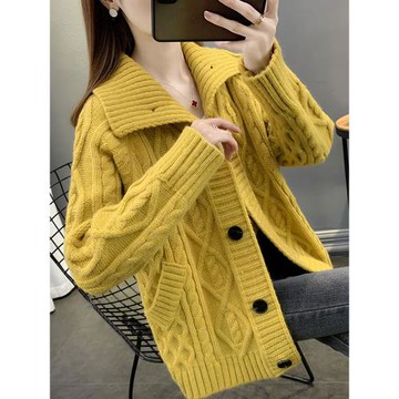 女士毛衣外套開衫女春秋裝2024年新款女裝爆款秋冬季加厚針織外搭