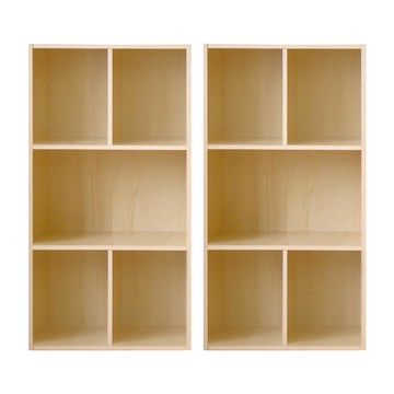 《HOPMA》簡約五格櫃(2入) 台灣製造 層櫃 置物櫃 矮櫃 收納櫃 儲藏櫃 書櫃 玄關櫃 門櫃 書架-楓木