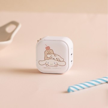 奶油家族x大耳狗可愛擠擠GaN 45W Type-C雙孔充電頭