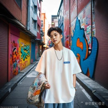 ✨新春新品✨ 2024夏季 短袖T恤 港風簡約 學生寬鬆半袖 體恤 韓版潮流 休閒上衣百搭     2HQU