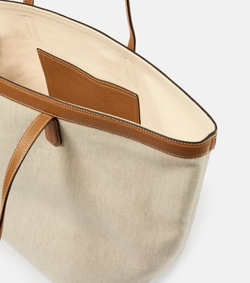 Toteme Leather-trimmed canvas tote bag