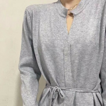 【巴黎精品】現貨+預購 針織洋裝長袖連身裙-秋冬長版連身綁帶顯瘦女裙子3色a1cv7