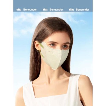 Beneunder一次性口罩30片三層防護女男夏白色防曬可愛3d立體口罩