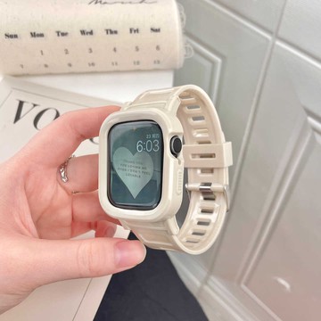 一體式 運動手錶帶 透明裝甲款 適用 Apple Watch 11 10 9 8 7 SE 防水錶帶 42mm 46mm