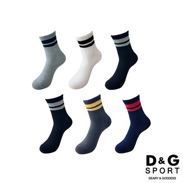 D&G雙條1/2襪3入-L-多款任選