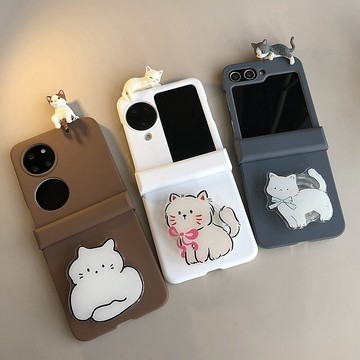 趴趴立體貓咪 鉸鏈全包 OPPO Find N3 N2 Flip find n2 n3 flip 手機殼 防摔 保護套