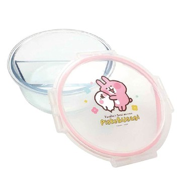 [家速配]卡娜赫拉的小動物玻璃雙格圓型保鮮盒880ml