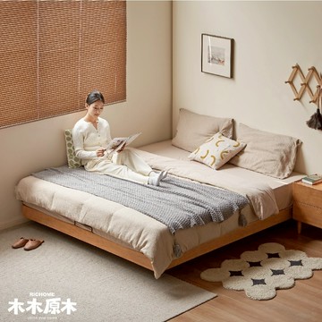 RICHOME 木木原木榻榻米床架 榻榻米床架 實木雙人床 健康無甲醛床 雙人床架 單人床架 J20A07