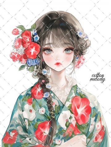 original sticker no.6418 人物貼紙 原創貼紙 人物貼紙 女孩貼紙 原創人物貼紙