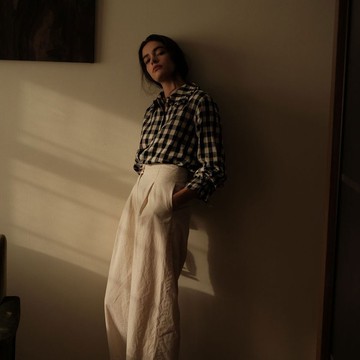 黑白維希格亞麻棉居家服 / 上衣 / 褲子 / 鬆弛感舒適可外穿套裝