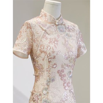 2025年新款新娘敬酒服新款素雅高級感登記領證訂婚禮服連衣裙年輕