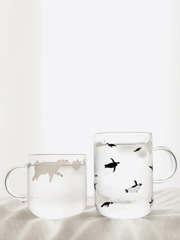 網紅企鵝杯少女ins家用玻璃杯玻璃水杯杯子創意潮流牛奶杯可愛