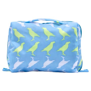 台灣八哥 拉鍊大開口防水收納包 奇幻藍色 尼龍聚酯纖維  S(17 x 11 x 8cm)