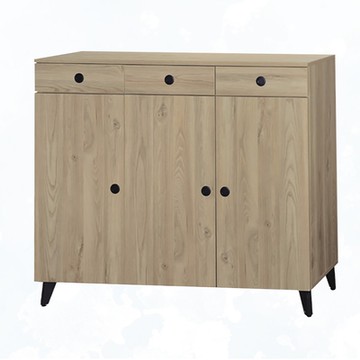 文創集 倫思4尺三門三抽中高鞋櫃(三色可選)-120x38x105cm免組