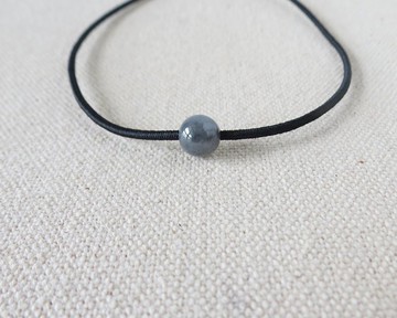 本命年【幸運石】冰烏雞翡翠彈力繩手鍊TSD15*招財、開運、防小人