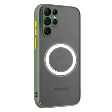 理享家 磁吸magsafe撞色手機保護 抹茶綠 防摔抗震  Samsung Galaxy S24 Ultra 6.8吋