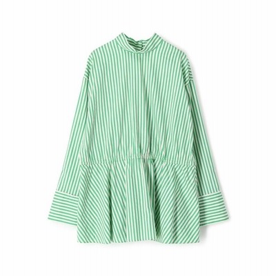 （セール）開催中 人気ブランドも続々プライス MACPHEE】コットンシルクストライプ LINE | ペプラムブラウス トップス