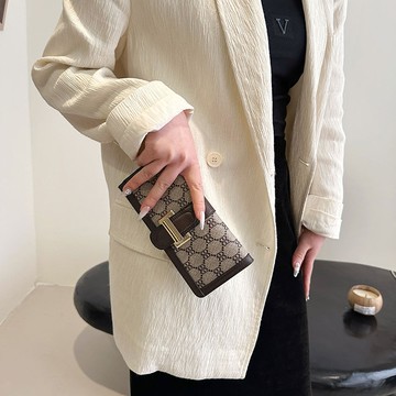 免運🎀長款長夾錢包女 25新款高顔值皮夾 ins學生三折疊多卡位大容量三明治錢夾 防刮防水女生手拿包 短皮夾 中長夾禮物